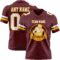 Burgundy0193-1 Custom Burgundy White-Gold Authentic Football Jersey