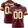 Custom Burgundy White-Gold Authentic Football Jersey