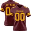 Custom Burgundy Gold Authentic Football Jersey