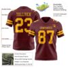 Custom Burgundy Gold Authentic Football Jersey