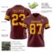 Burgundy0194-2 Custom Burgundy Gold Authentic Football Jersey