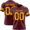 Burgundy0194 Custom Burgundy Gold Authentic Football Jersey