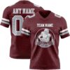 Custom Burgundy Gray-White Authentic Football Jersey
