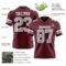 Burgundy0197-2 Custom Burgundy Gray-White Authentic Football Jersey