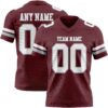 Burgundy0198 Custom Burgundy White-Gray Authentic Football Jersey