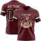 Burgundy0200-1 Custom Burgundy Black-Cream Authentic Football Jersey