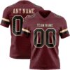 Custom Burgundy Black-Cream Authentic Football Jersey