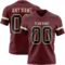 Burgundy0200 Custom Burgundy Black-Cream Authentic Football Jersey