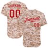 Custom Camo Red-White Authentic Salute To Service Baseball Jersey