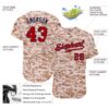 Custom Camo Red-Navy Authentic Salute To Service Baseball Jersey