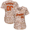 Custom Camo Orange-Black Authentic Salute To Service Baseball Jersey