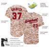 Custom Camo Red-Navy Authentic Salute To Service Baseball Jersey