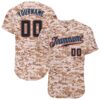 Custom Camo Black-Powder Blue Authentic Salute To Service Baseball Jersey