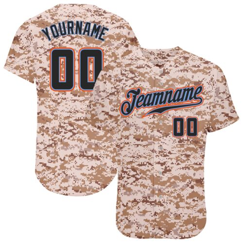 Camo0020 Custom Camo Black-Powder Blue Authentic Salute To Service Baseball Jersey