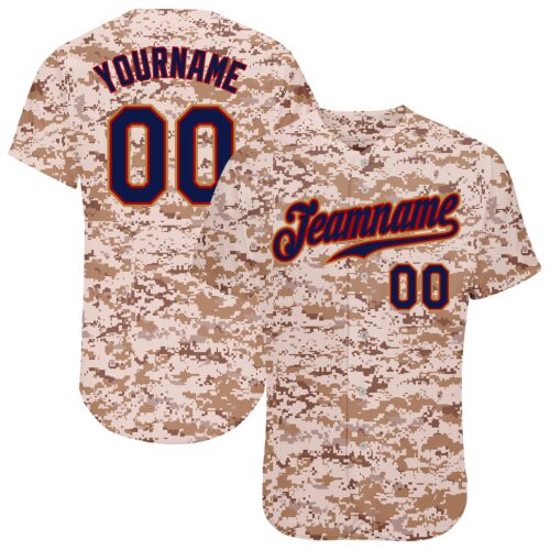 Camo0022 Custom Camo Navy-Old Gold Authentic Salute To Service Baseball Jersey
