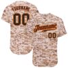 Custom Camo Black-Orange Authentic Salute To Service Baseball Jersey