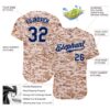 Custom Camo Navy-Powder Blue Authentic Salute To Service Baseball Jersey