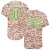 Custom Camo Neon Green-White Authentic Salute To Service Baseball Jersey