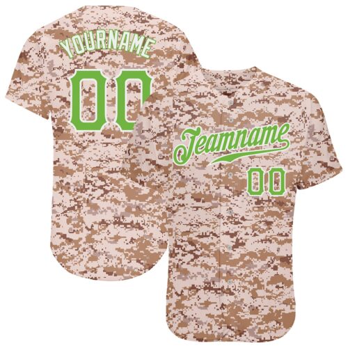 Camo0028 Custom Camo Neon Green-White Authentic Salute To Service Baseball Jersey