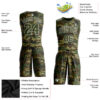 Custom Camo Olive-White Round Neck Sublimation Salute To Service Basketball Suit Jersey