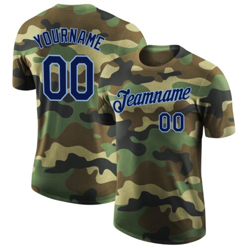 Camo0158 Custom Camo Navy-Light Blue Performance Salute To Service T-Shirt