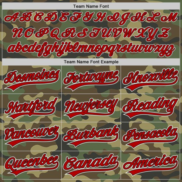 Custom Camo Red-Black Authentic Salute To Service Baseball Jersey