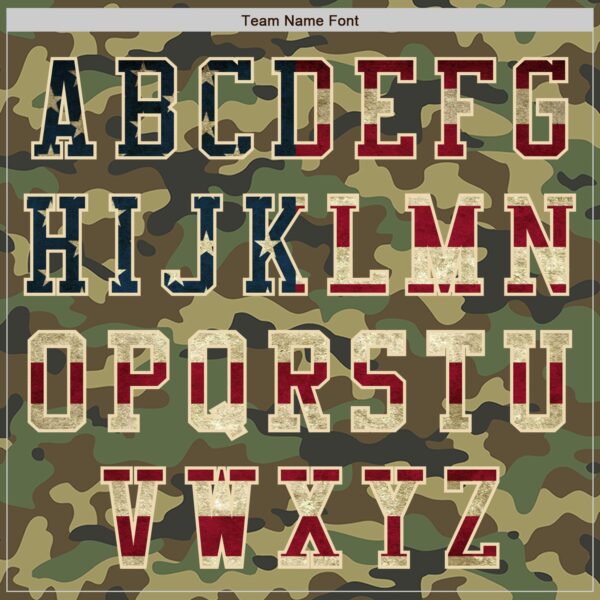 Custom Camo Vintage USA Flag-Cream Authentic Salute To Service Baseball Jersey