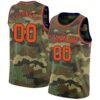 Custom Camo Orange-Royal Authentic Salute To Service Basketball Jersey
