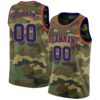 Custom Camo Royal-Orange Authentic Salute To Service Basketball Jersey