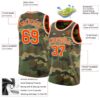Custom Camo Orange-White Authentic Salute To Service Basketball Jersey