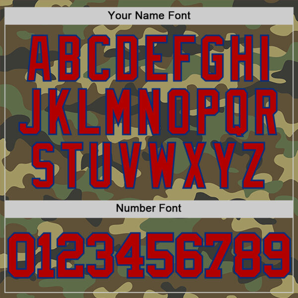 Custom Camo Red-Royal Authentic Salute To Service Basketball Jersey