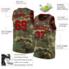 Custom Camo Red-Black Authentic Salute To Service Basketball Jersey