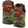 Custom Camo Red-Black Authentic Salute To Service Basketball Jersey