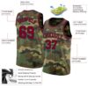 Custom Camo Maroon-Black Authentic Salute To Service Basketball Jersey