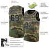 Custom Camo Black-Gray Authentic Salute To Service Basketball Jersey