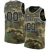 Custom Camo Black-Gray Authentic Salute To Service Basketball Jersey