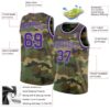 Custom Camo Purple-Gray Authentic Salute To Service Basketball Jersey