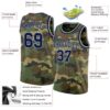 Custom Camo Navy-Gray Authentic Salute To Service Basketball Jersey
