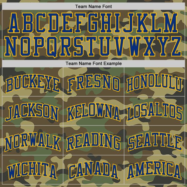 Custom Camo Royal-Gold Authentic Salute To Service Basketball Jersey