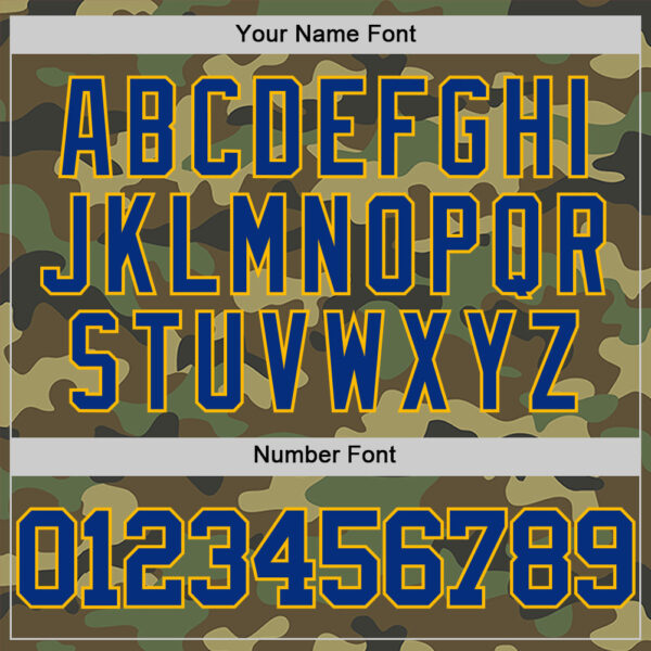 Custom Camo Royal-Gold Authentic Salute To Service Basketball Jersey