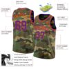 Custom Camo Purple-Orange Authentic Salute To Service Basketball Jersey