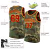 Custom Camo Red-Gold Authentic Salute To Service Basketball Jersey