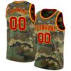 Custom Camo Red-Gold Authentic Salute To Service Basketball Jersey