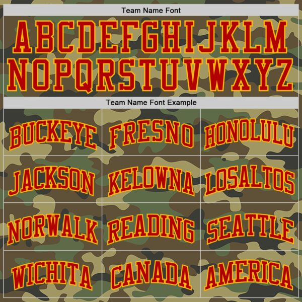 Custom Camo Red-Gold Authentic Salute To Service Basketball Jersey