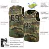 Custom Camo Black-Cream Authentic Salute To Service Basketball Jersey