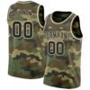 Custom Camo Black-Cream Authentic Salute To Service Basketball Jersey