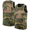 Custom Camo Vintage USA Flag Cream-Black Authentic Salute To Service Basketball Jersey