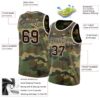 Custom Camo Brown-White Authentic Salute To Service Basketball Jersey