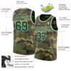 Custom Camo Green-White Authentic Salute To Service Basketball Jersey