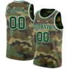 Custom Camo Green-White Authentic Salute To Service Basketball Jersey